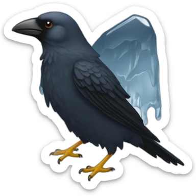 Corbeau noir qui boit de l'ICE tee sticker
