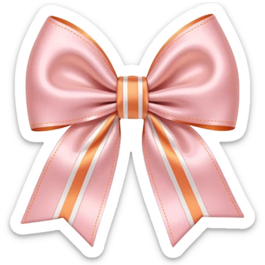 Light Pink and light orange bow sticker