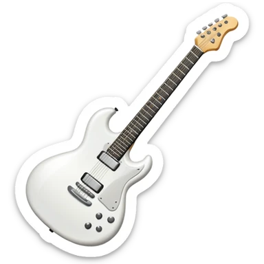 Create a new modern advanced full pure milk white guitar sticker