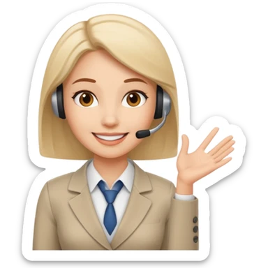 A female office worker that undertakes the work or tasks to respond to the customer's sales request, no head sets. sticker
