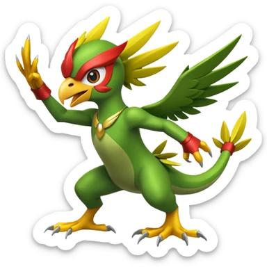 Sceptile-Hawlucha-fusion sticker