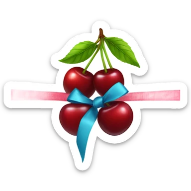Cherries with a bow  sticker