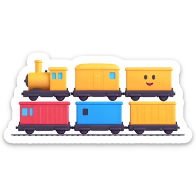 cargo train 3D emoji style sticker