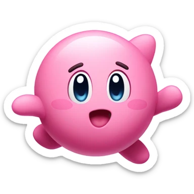 cute classic Kirby jumping sticker