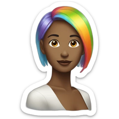 Posh-Girl-with-raibow-hair sticker