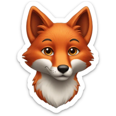 Fox-red-nose-red-ears-black-fur sticker