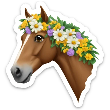 Horse with flowers  sticker