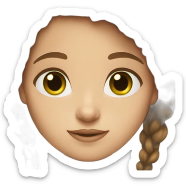 Brown hair Girl with Square classes Green eyes sticker