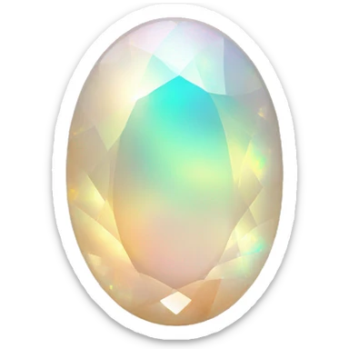 Opal oval gem sticker