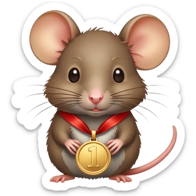 rat with a gold medal and ribbon sticker