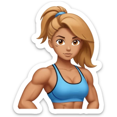 Muscular gym girl sticker