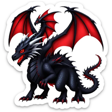 Gothic Badass Edgy Dark Mysterious Mystical Dragon-Beast-Fursona-Digimon-Creature sticker