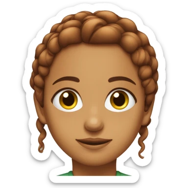 une fille marocaine avec les yeux verts cheveux roux attachés  sticker