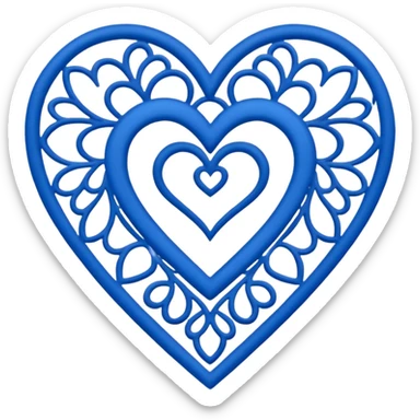 blue lace heart sticker