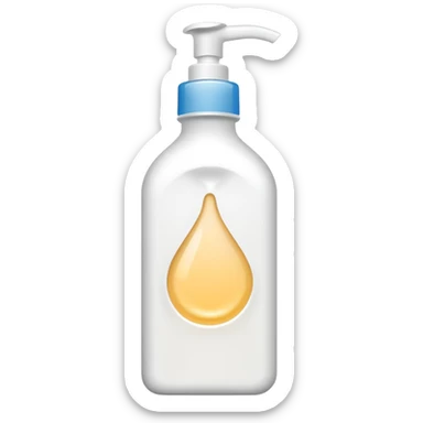 Lotion exiting a lotion bottle sticker