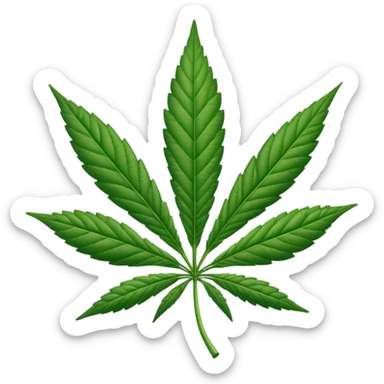 marijuana leaf, simple, green sticker