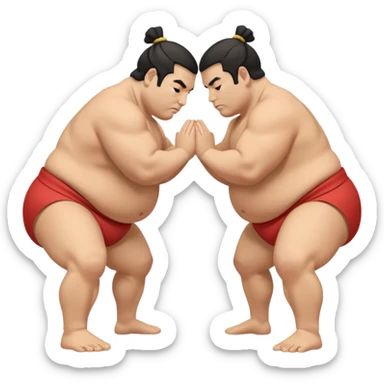 Two sumo wrestlers bowing to each other sticker