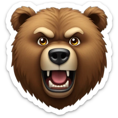 Grizzly angry bear sticker