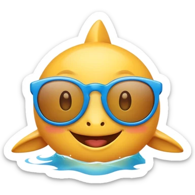 Crea un emoji de un delfin con anteojos sticker