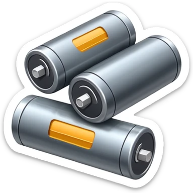 Two dead batteries stacked on top of each other, depleted, empty power sticker