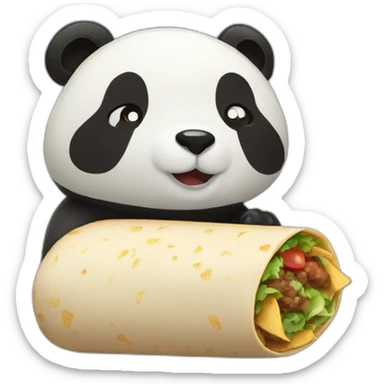 a panda and a burrito sticker