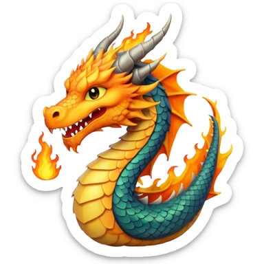dragon with fire coming out of its mouth sticker