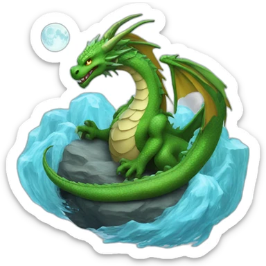 dragon-moon-water sticker