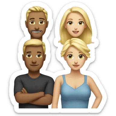 4 people...2 blond woman 2 man sticker
