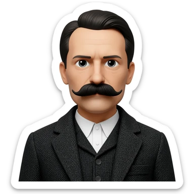 emoji with Nietzsche moustache sticker