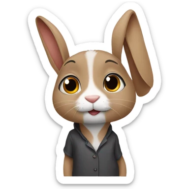 rabbit with tia sticker