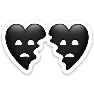 Split black heart sticker