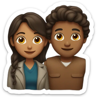 Brown Man and brown woman in love  sticker