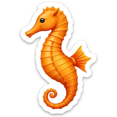An orange seahorse sticker