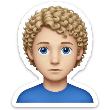 boy with deep blue eye, short curly dark blonde hair with strong jaw sticker