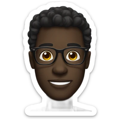 use my picture and create an emoji I'm a dark skinned guy who wears glasses sticker