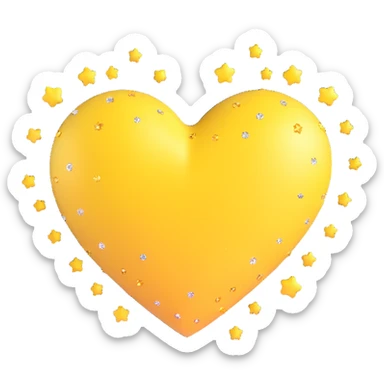 yellow heart with sparkles sticker