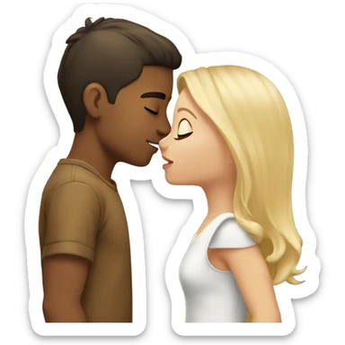 Bailee(brunette) kissing Owen(blond) sticker