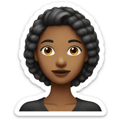 mujer joven con pelo negro largo liso y color de piel blanca sticker