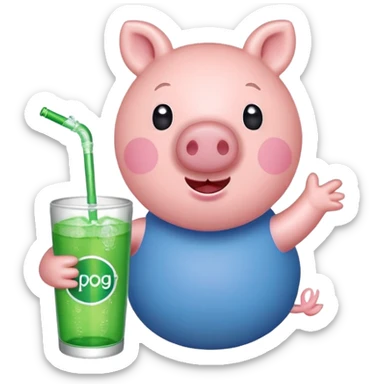 Peppa pig drinking sprite sticker