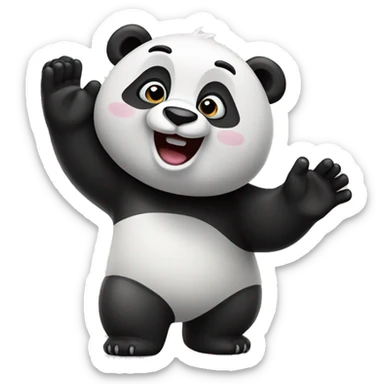 Panda waving hello sticker