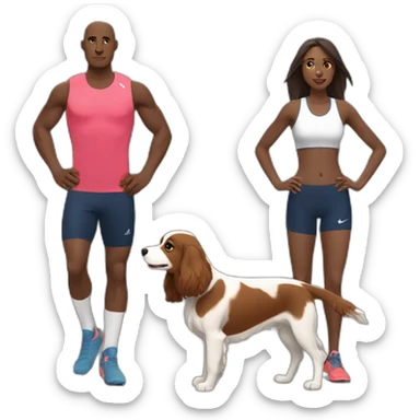 Sprinter spaniel with man and woman sticker