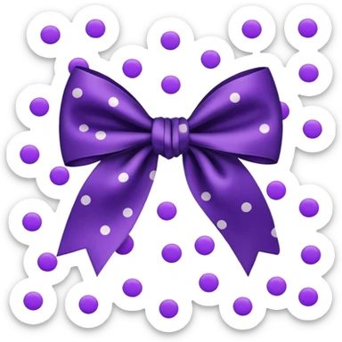 Black bow with purple polka dots sticker