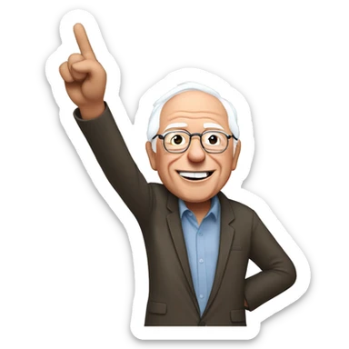 Bernie sanders giving peace sign sticker