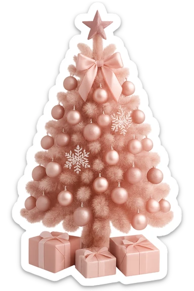 Pink christmas, remove background sticker