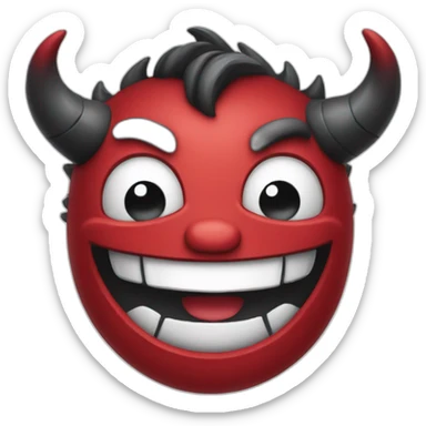 Smiling devil horns emoji sticker