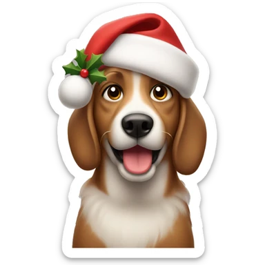 Christmas dog smirking  sticker