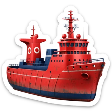 red navy ship sticker