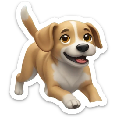 dog playing in snow sticker