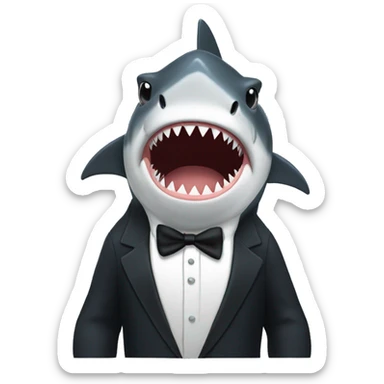 Shark in a tux sticker