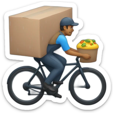 food delivery guy in rain sticker